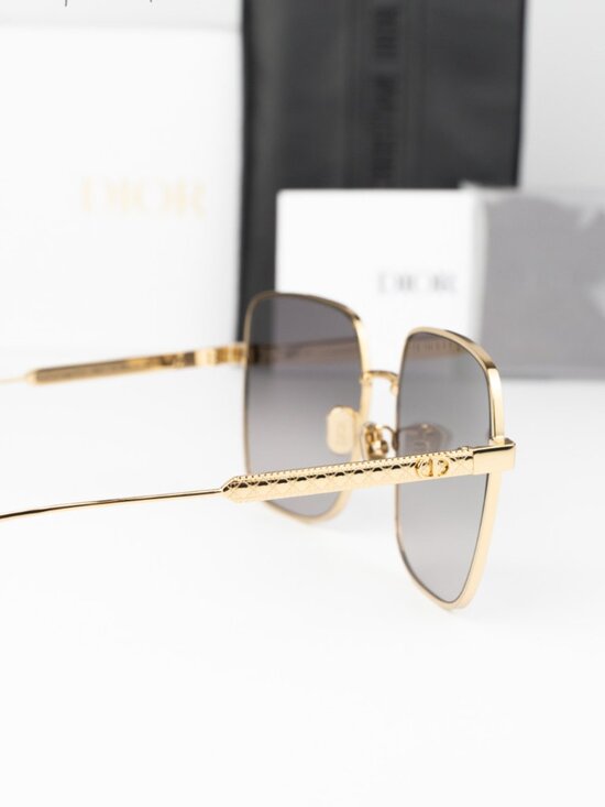 Dior Women Sunglasses Gold Grey Gradient Square DIORCANNAGE S1U B0A1 BRAND NEW